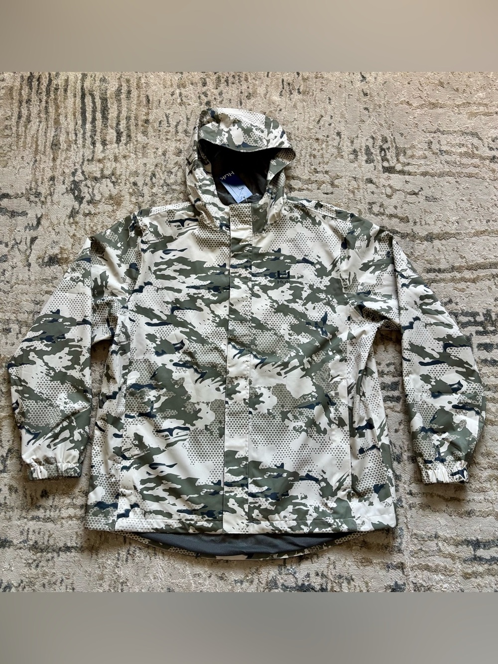 HUK Fishing Storm Rain Jacket 2.0 (NEW men’s moss camo breathable windproof)